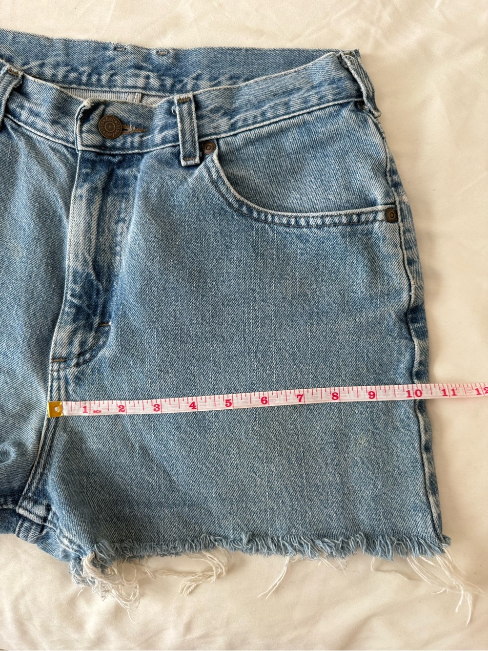 Lee Light Blue Frayed Hem Denim Vintage Shorts Women’s 28 - Picture 10 of 10